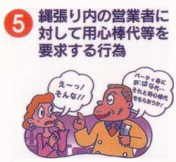 縄張り内の営業者に対して用心棒代等を要求する行為
